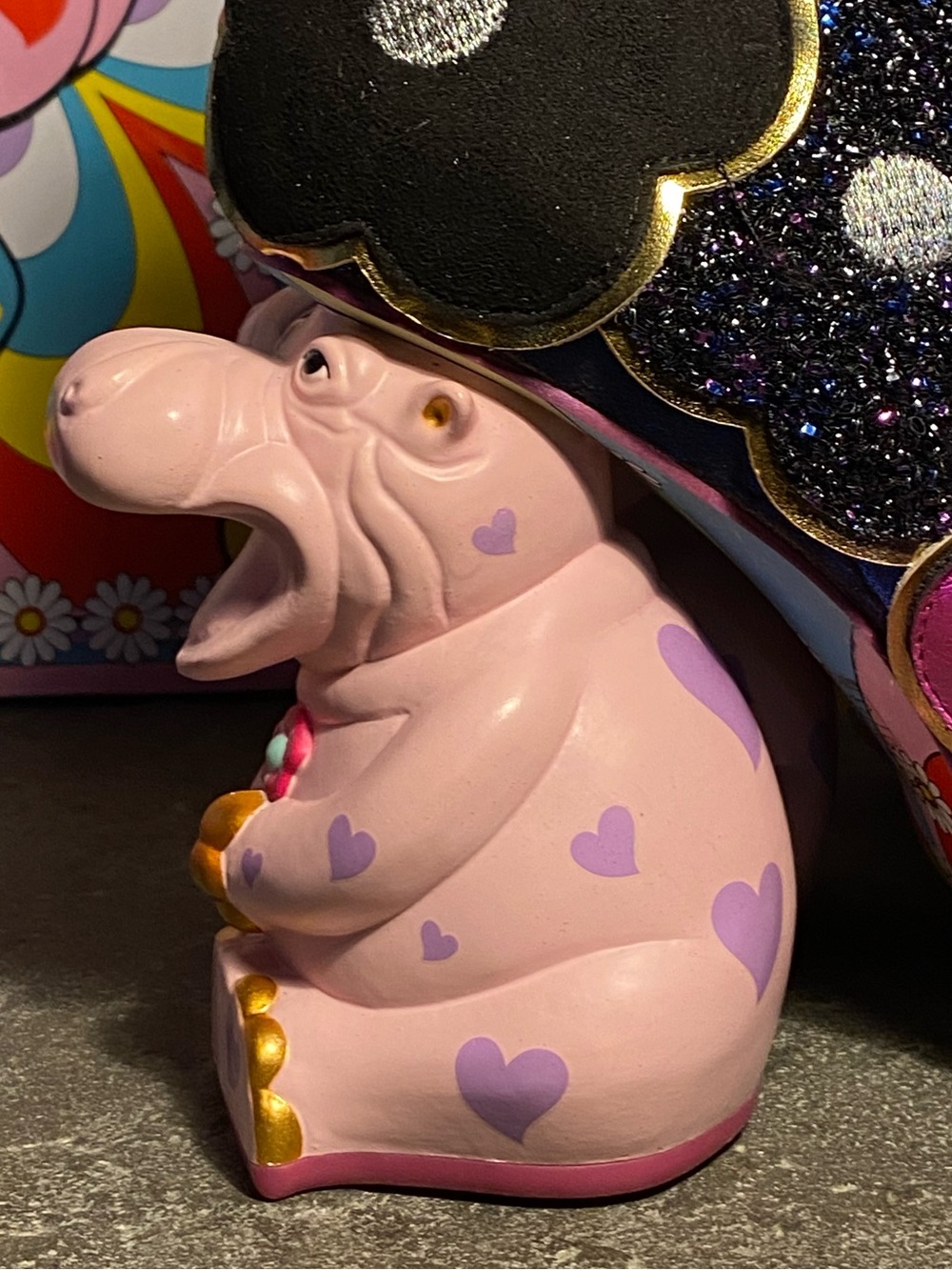 NIB Irregular Choice “Hippo-Ray”booties,sparkly flowers,pink Hippo heels,10 - Picture 4 of 16